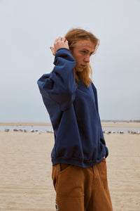 Trash Crew Neck Sweatshirt - Vintage Blue