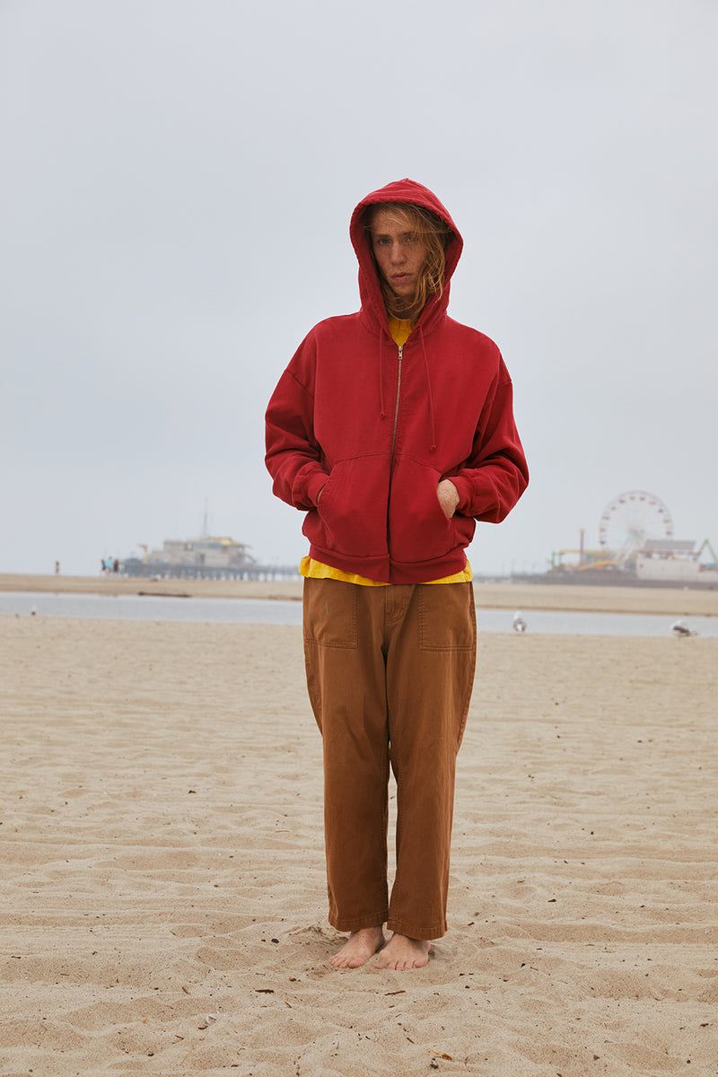 Trash Zip Hoodie - Runner Red